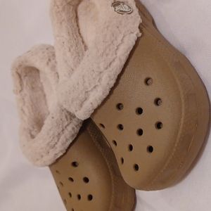 Baby Mammoth crocs - tan in color size 8 toddler size